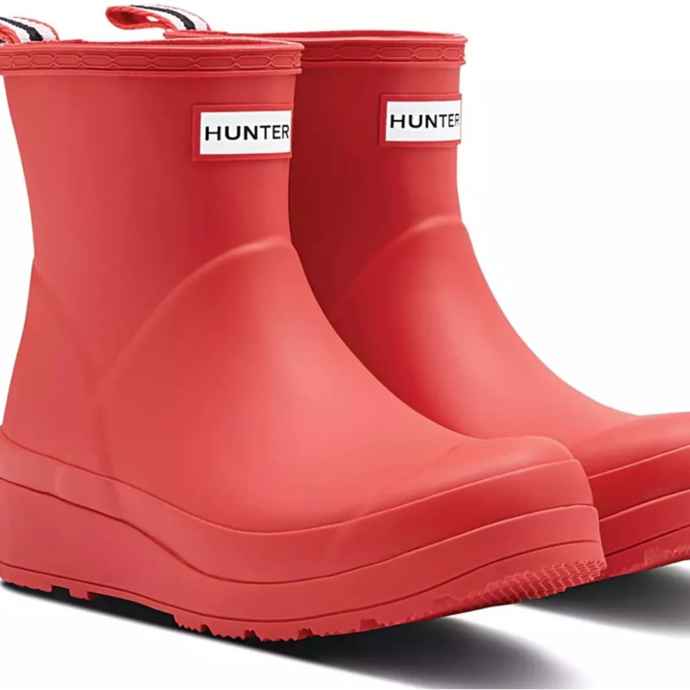 HUNTER WOMENS WATERPROOF ORIGINAL PLAY SHORT BOOTS BLACK SIZE NEW WITH BOX